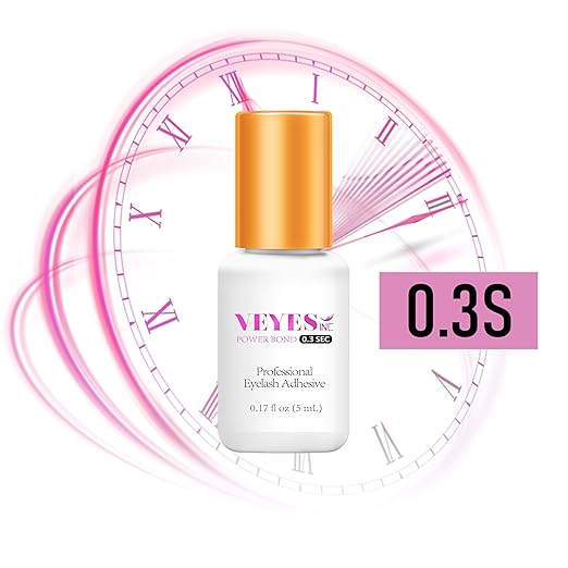 VEYES INC Eyelash Extension Glue 0.3 Sec Drying Up to 8 Weeks Retention Black Lash Adhesive Salon Use for Lash Tech 0.17 fl.oz / 5ml