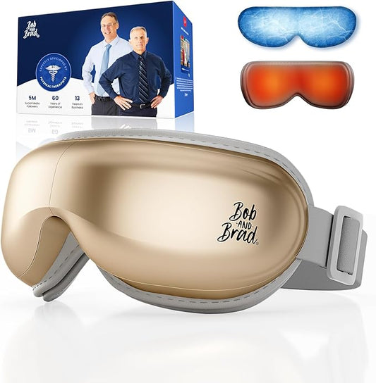 BOB AND BRAD Eye Massager with Heat and Cooling, EyeOasis 3 Eye Mask for Migraines, Sleep Mask with Heat, Compression, Music, Headache Massager for Dry Eyes Strain Migraine Relief Improve Sleep