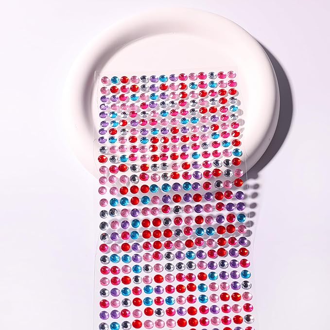 Face Gems Eye Jewels Rhinestones Gems Crystals Temporary Tattoo Stickers Jewels for Crafts 3/4/5/6/8MM Colour Gems Jewels Eyes Stickers Makeup Self Adhesive for Hair Face Crafts 3555 PCS
