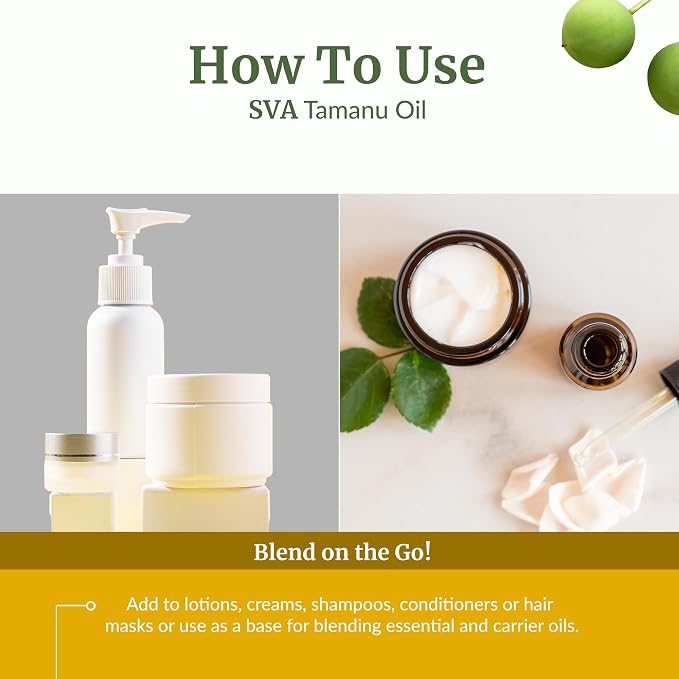 SVA Tamanu Oil 16 Fl Oz - for Face, Skin Care, Hair Care, Scalp Massage & Body Massage