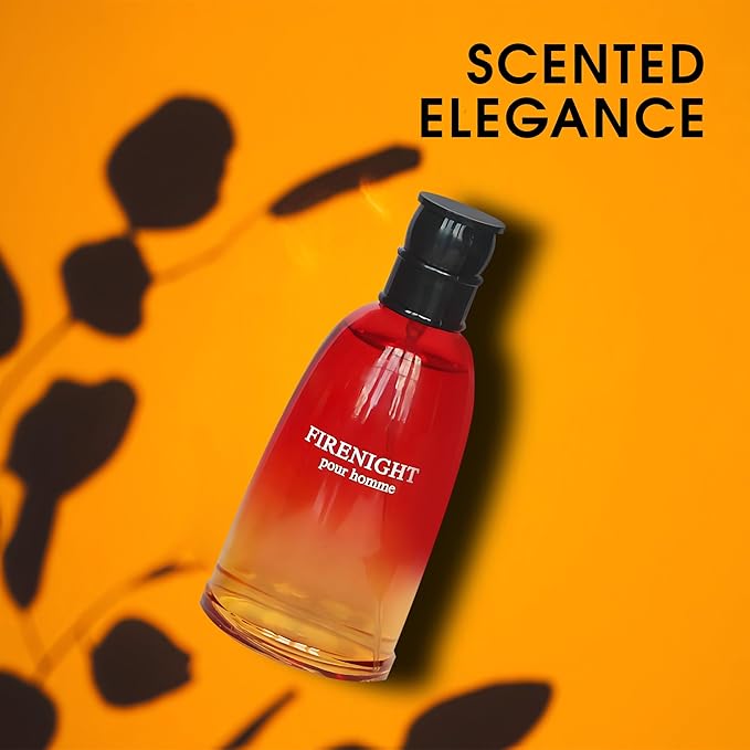 AFLUXE 2PCS Valentine Milano/FireNight Eau De Toilette for Men-Fresh,Romantic Scent Perfume for Men 3.4 Fl Oz Each Mens Cologne For All Skin Daily Used