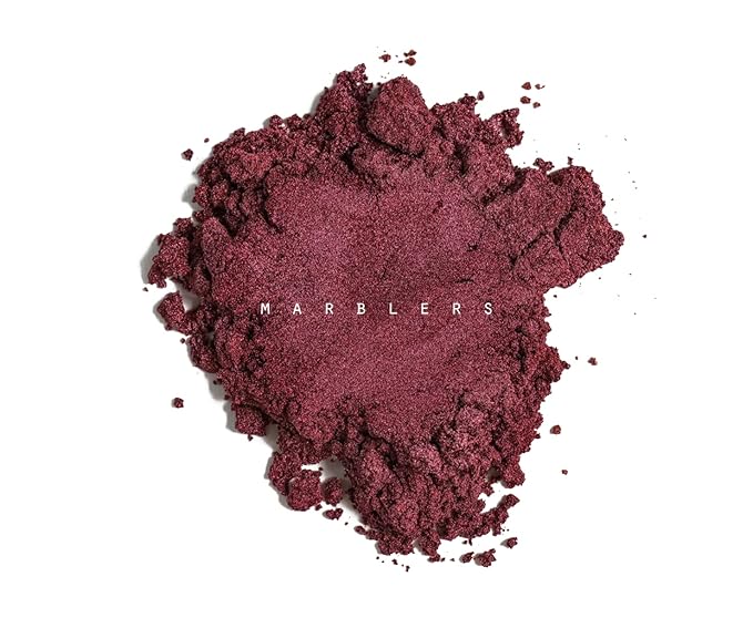 MARBLERS Fine Synthetic Mica Powder [Grace Maroon] 0.11oz (3g) | Highly Pigmented | Non-Toxic, Vegan, Cruelty-Free | Lip Gloss, Lipstick, Bath Bomb, Nail Polish, Nail Art | Party, Body, Face Makeup