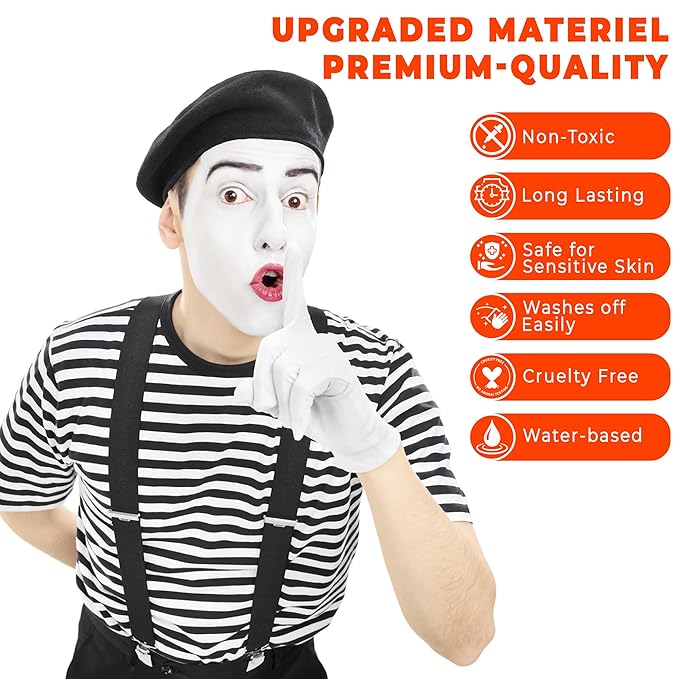 Face and Body Paint (water-based) White (30gm), Non-Toxic and High-Quality Body Paint for Halloween Makeup, Costumes, Festivals