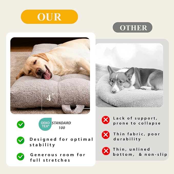 Washable Dog Couch Bed, Pet Sofa with Removable Cushion & Non-Slip Bottom, Orthopedic Plush Furniture for Medium/Large Dogs,Cat & Dog Loveseat.(Light Grey)