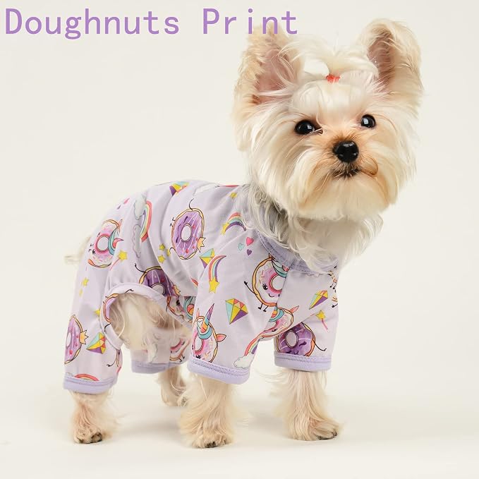 Dog Pajamas for Small Dogs Boy Girl, Dog Clothes Tiny Chihuahua Yorkie Spring Summer Shirt, Cute Puppy Outfit Pjs Jumpsuit Cat Onesie Apparel Pet Clothes