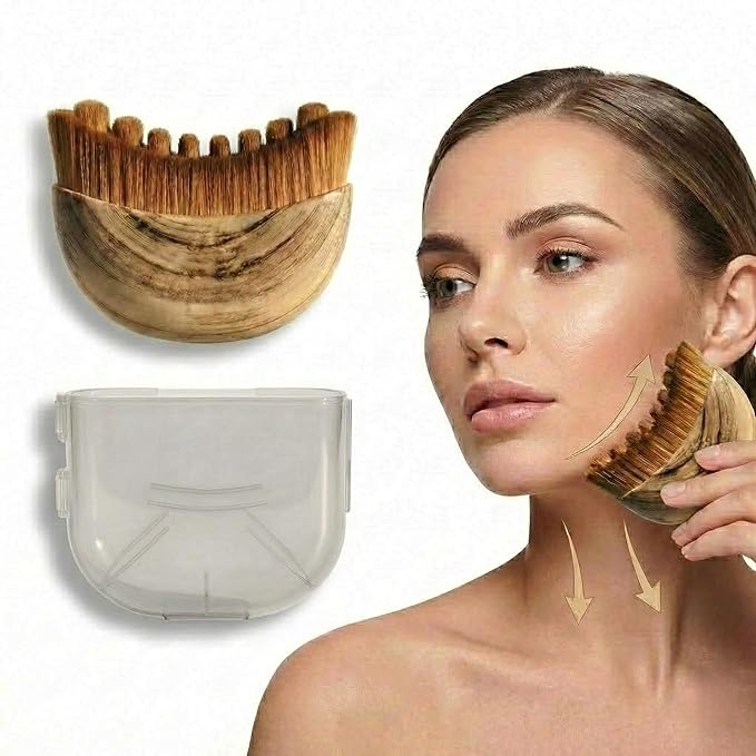 Lymphatic Contour Face Brush for Sculpting & Anti-Puffiness – Ultra-Soft Bristles for Detox, Lift & Skin Glow – Facial Skincare Tool for Jawline Definition & Makeup Prep