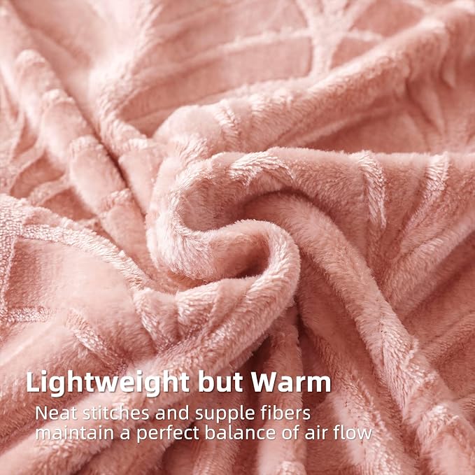 Whale Flotilla Soft Flannel Fleece Twin Size Blanket for Bed, Pink | Cozy Lightweight Breathable Coverlet, Plush Fluffy Bedspread, Vintage Pattern Decorative Blanket for Dorm, All Season 60"x80"