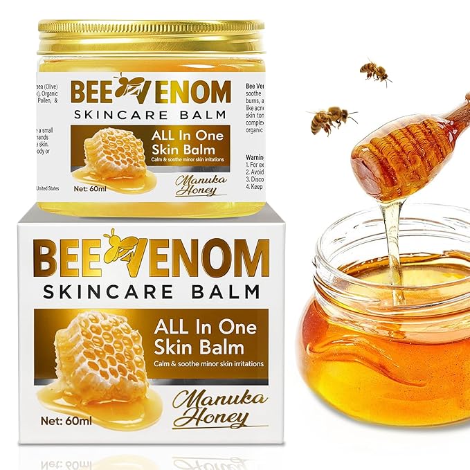 Bee Venom Skin Treatment Cream, Effective Skin Care, Bee Venom Cream with Natural Formula, Quickly Absorbing Moisturizer Suitable for All Skin Types, 2.1 fl oz