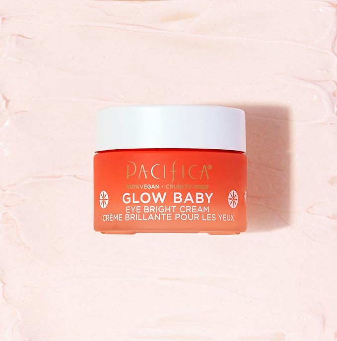 Pacifica Glow Baby Face Lotion & Eye Cream Set of 2 – Brightening Vitamin C Moisturizer + Depuffing Eye Cream with Caffeine & Hyaluronic Acid, Daily Hydration for Glowing Skin, 100% Vegan Clean Beauty