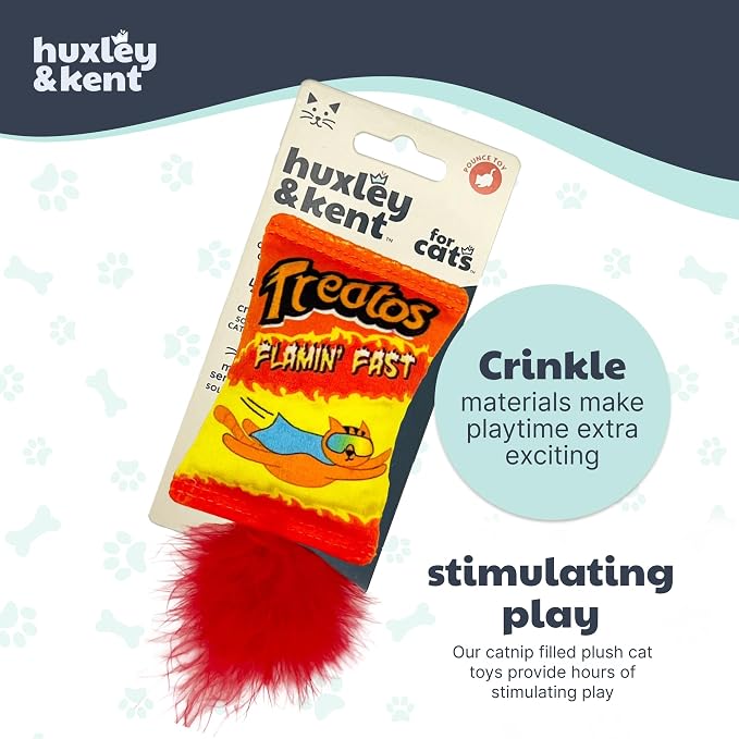 Huxley & Kent Plush Crinkle Catnip Cat Toy, Treatos Snacks