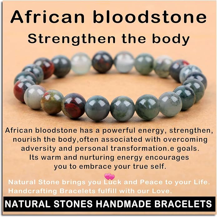 AD Beads Handmade Gemstone Stretch Elastic Bracelet Crystal Healing Reiki Nature's Beauty and Spiritual Essence Unisex