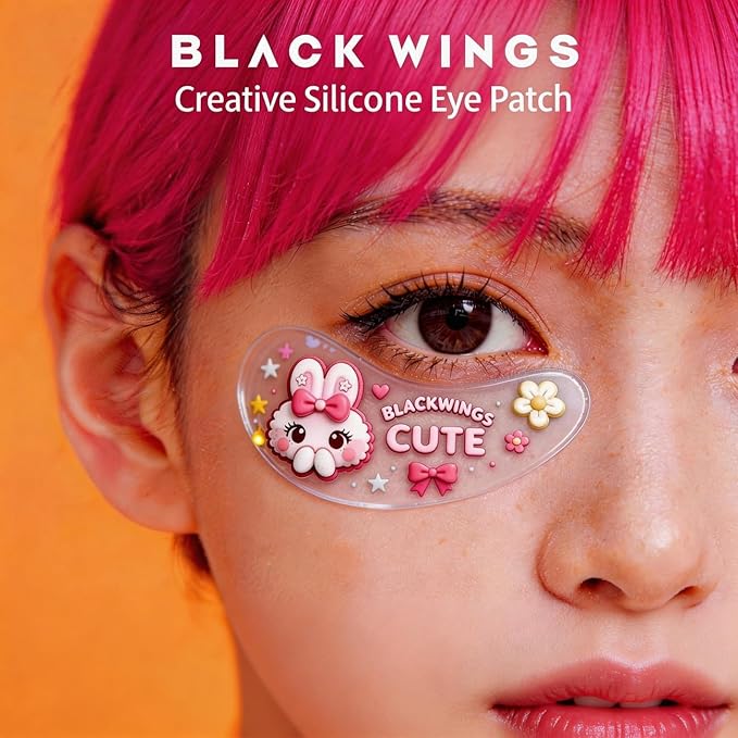 BLACK WINGS Self Adhesive Silicone under Eye Pads, Reusable Moisturizing under Eye Patches for Lash Lift & Eyelash Extensions, Soft Lash Extension Tools Eye Gel Pads for Salon & Home Use (Cute Mix 6)