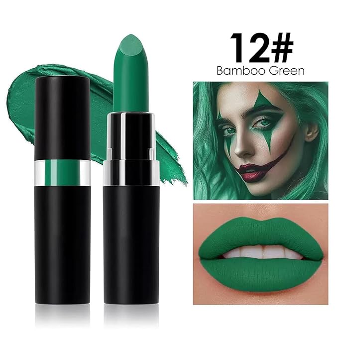 Green Body Paint, Face and Body Paint Stick for Halloween Joker Zombie Vampire Skeleton Skull Special Effects Mime Makeup (12# Green)