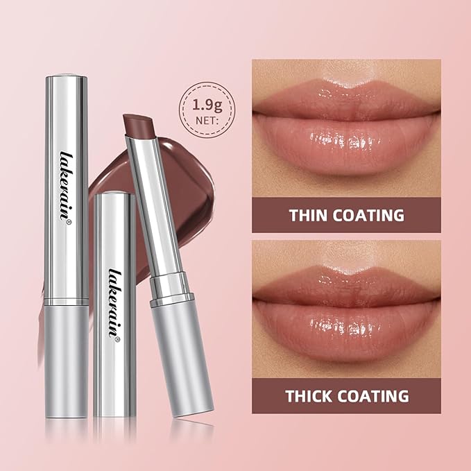 2PCS Honey Lipstick Tinted Lip Balm - Sheer Hydrating Lipstick for All Skin Tones - Moisturizing Lip Color, Nourishing Lip Balm with a Hint of Natural Black Cherry Tint (Black & Nude)