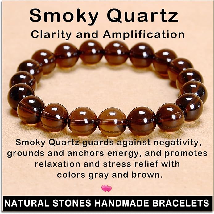 AD Beads Handmade Gemstone Stretch Elastic Bracelet Crystal Healing Reiki Nature's Beauty and Spiritual Essence Unisex
