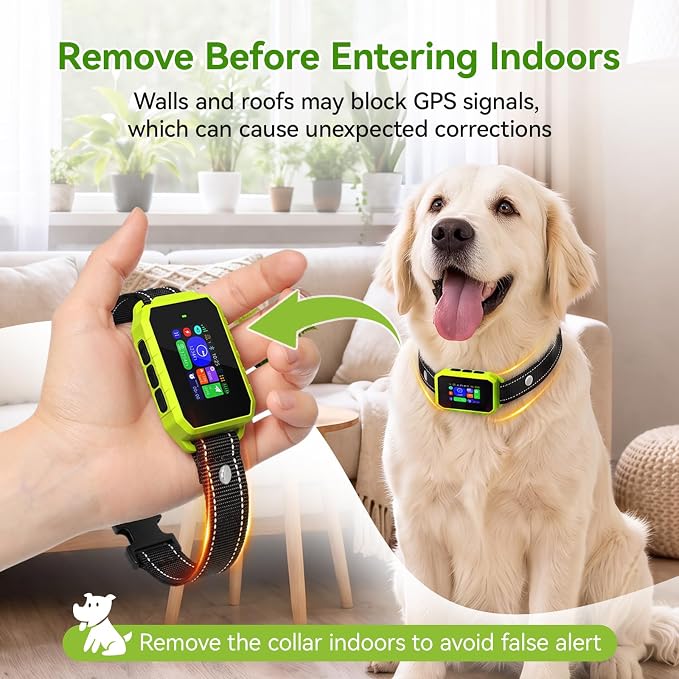GPS Wireless Dog Fence, 2-1 Smart GPS Wireless Dog Fence& Training Collar | IP67 Waterproof, No Subscription Fees, Pet Containment System with 3 Training Mode Beep/Vibration/Static, for Dogs 10–120 lbs