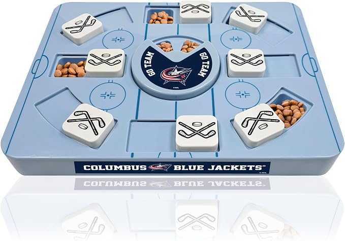 Pets First NHL Columbus Blue Jackets Large Puzzle Toy, New Size, Interactive Dog Treat & Slow Feeding Toy