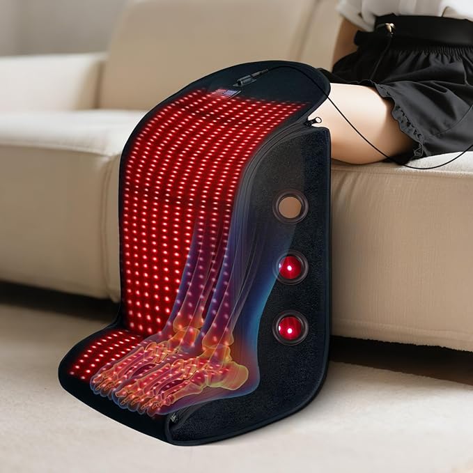 Red Light Therapy Feet Legs,2025 Upgraded 4 Modes for Legs Ankle,Infrared Light Therapy Consisting of 420 Dual Wavelength LED,Adjustable Power and Time Controller,13 * 11 * 18IN