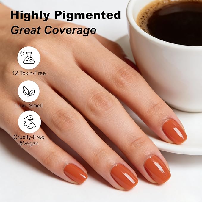 YTD Likomey Pumpkin Orange Gel Nail Polish,15ml Salon Home DIY Manicure and Pedicure Fall Winter UV Color Varnish,CS467