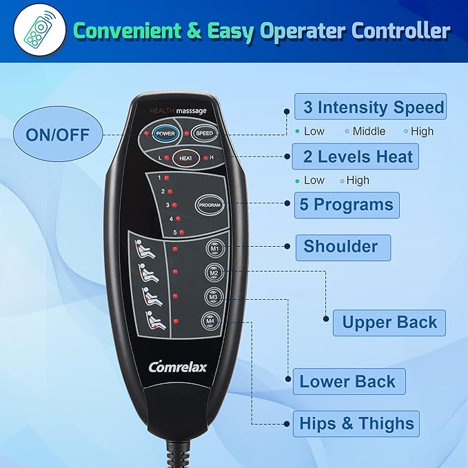 Back Massager for Chair with 8 Motors, Massage Chair Pad, Seat Massager with Lumbar Support,Heating Pad for Home/Office/Wife/Husband/Christmas