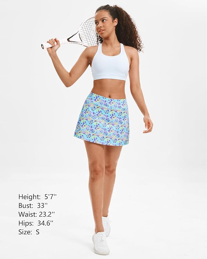 Stelle Women Tennis Skirt High Waisted Athletic Golf Skorts with Pockets | Tummy Control, Built-In Shorts, Deep Pockets, Pleated, Breathable, Lightweight, Tennis, Golf, Pickleball, Running, Workout