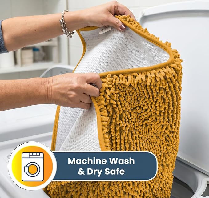 Muddy Mat® | Super Water Absorbent Door Mat Indoor, Microfiber Quick Dry Chenille Entryway Rug, Slip Resistant Front Door Mat, Indoor Mats for Entryway, Machine Washable Pet Rug, Gold 36" x 46"
