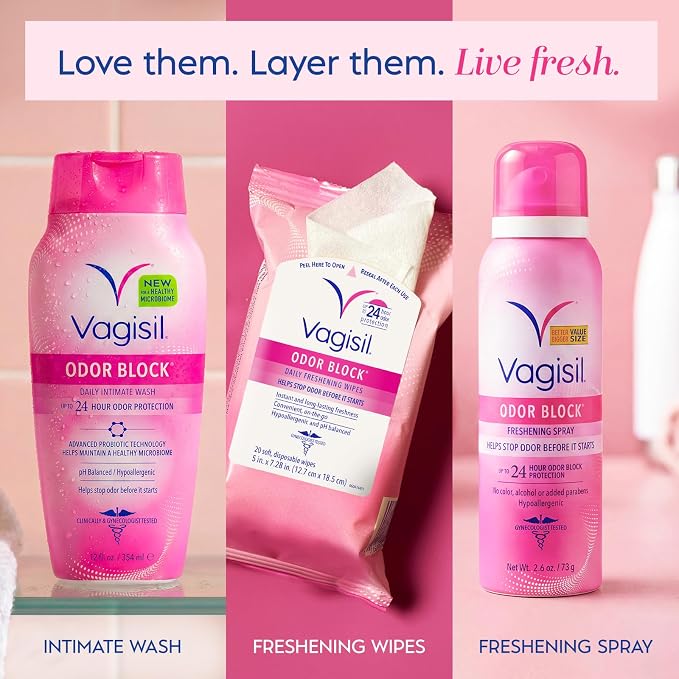 Vagisil Feminine Wash for Intimate Area Hygiene, Odor Block, Gynecologist Tested, Hypoallergenic, 12 oz, (Pack of 1)