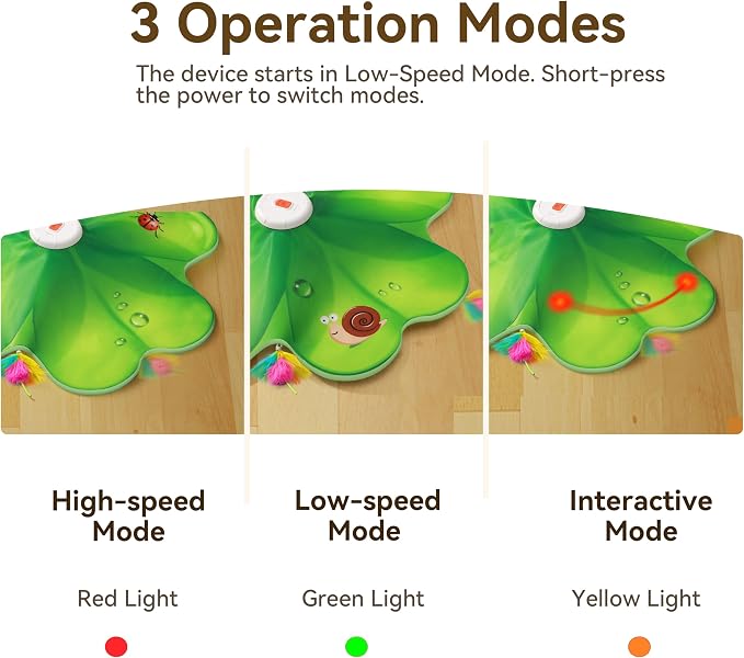 FEELNEEDY Rechargeable Cat Toys, 2 in 1 Hide and Seek Game Interactive Cat Toy, Movable LED Red Dot, Moving Concealed Feathers, Durable Exercise Toys for Indoor Cats, Bored Adult Cats Wand Toy