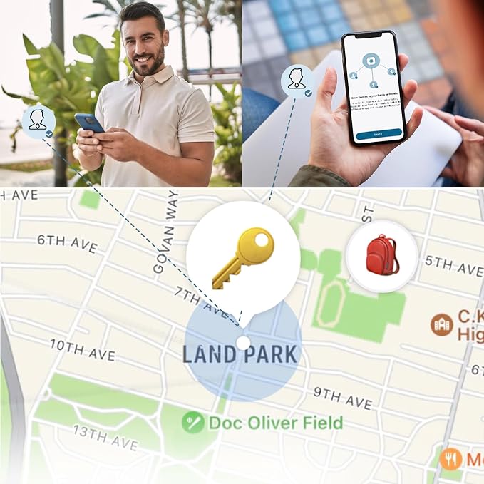 ANNNWZZD Tags 2 Pack Item Finders with Apple Find My APP (iOS Only) Help You Track Your Keys, Wallet, Luggage, Backpack, Super Lightweight (White+Black, 2 Pack)
