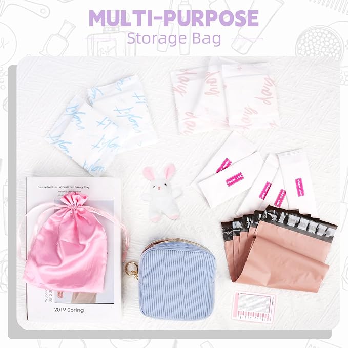First Period Kit for Girls, Corduroy Cute Sanitary Napkin Storage Bag, Menstrual Pad Bag Tampon Holder for Purse, First Period Gifts (Blue)