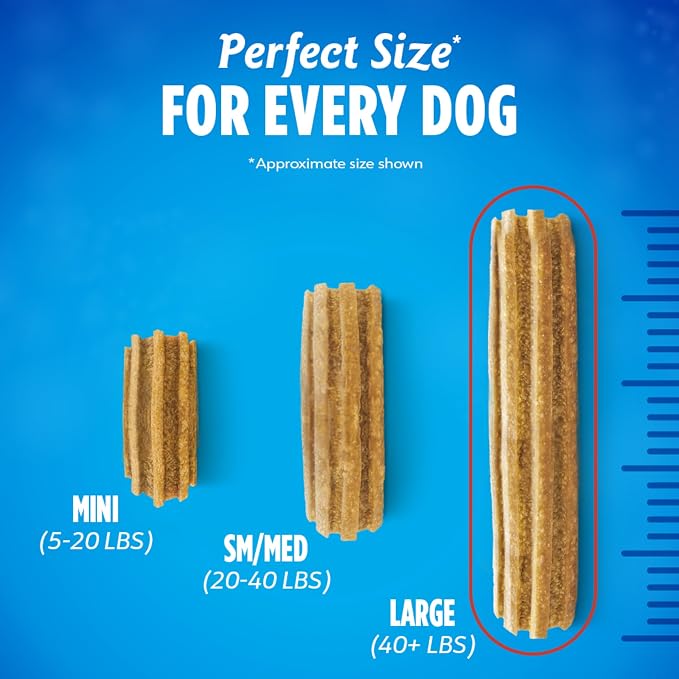 Dentalife Purina Daily Oral Care Dental Dog Treats for Large Dogs, 30 ct | Large dogs 40+ lbs, chicken-flavored dental chews freshen breath and fight tartar buildup, crafted in USA facilities