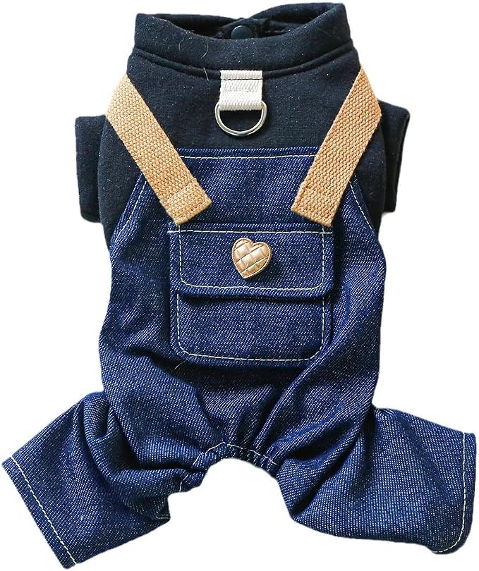 Dog Stylish Overalls Comfortable Puppy One Piece Outfits Summer Bib Overalls for Small Dogs Cute Pet Onesie Jumpsuit Chihuahua Yorkies Birthday Holiday Clothes Cat Costume