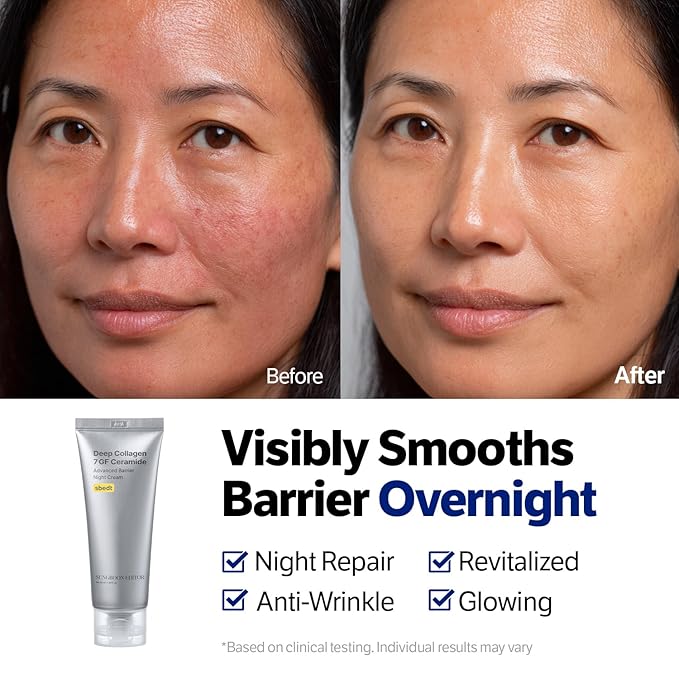 SUNGBOON EDITOR Deep Collagen 7GF Korean Night Cream for Face and Neck | Advanced Skincare Formula & Nighttime Moisturizer | 5 Ceramides & Retinol | Firm-Looking/Barrier-Supporting, 1.69oz