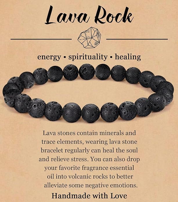 BOMAIL Natural Stone Bracelet for Women Men - 8MM Semi-Precious Gemstone Beaded Bracelet Healing Crystal Stretch Bracelet Yoga Bracelets Jewelry