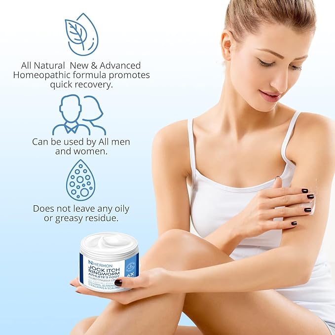 Jock Itch Antifungal Cream, Ringworm Treatment for Humans, Psoriasis Treatment, Psoriasis Scalp Treatment, Ringworm Cream for Humans, Foot & Body Balm, Provides Soothing Relief-100g