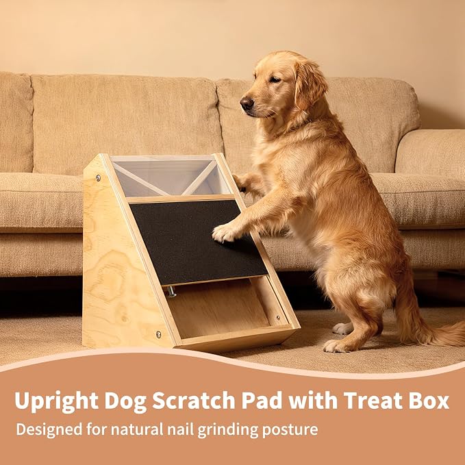 Dog Scratch Pad for Nails with Treats and 2 Sandpaper Sheets (Canyon Bark)