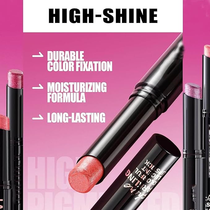 Classic Red Lipstick For Women Matte Nude Glitter Highly Pigmented Moisturizing Lip stick Hypoallergenic Waterproof Long Lasting Lipsticks Quick Makeup Lightweight Portable Magenta # 02