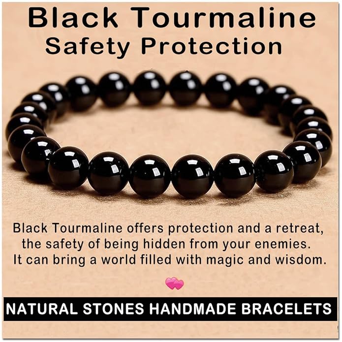 AD Beads Handmade Gemstone Stretch Elastic Bracelet Crystal Healing Reiki Nature's Beauty and Spiritual Essence Unisex
