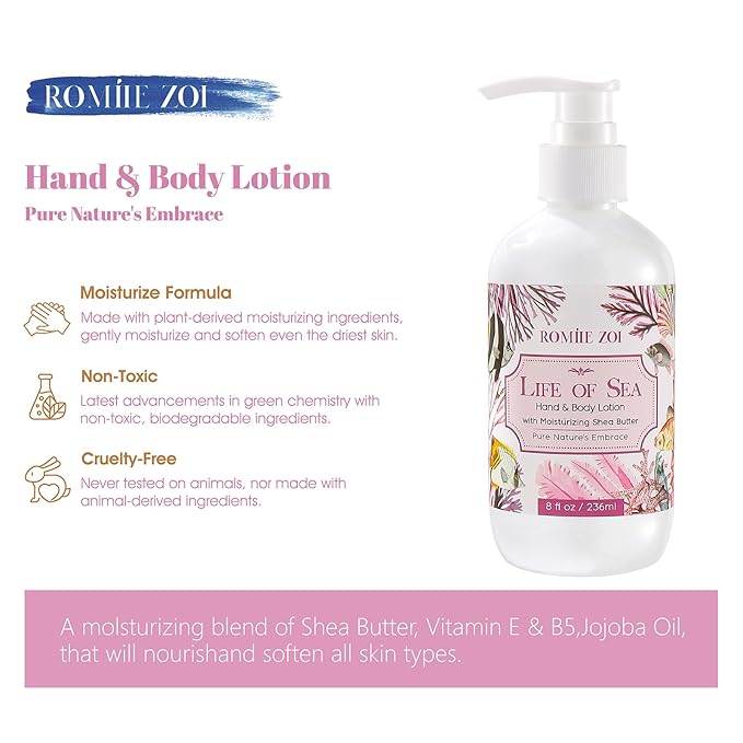 ROMIIE ZOI Daily Hand & Body Lotion with Moisturizing Shea Butter - Life of Sea - 236 ML / 8 FL OZ