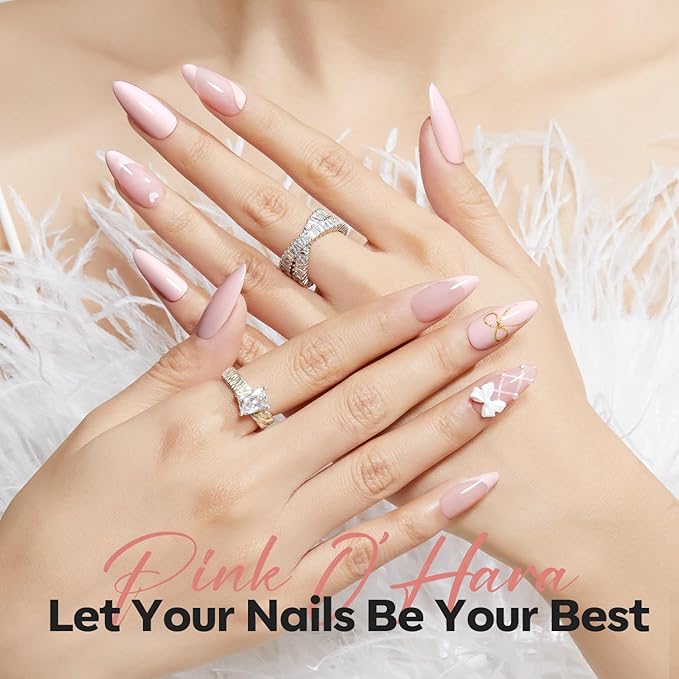 modelones Pastel Pink Nail Polish, Valentines Light Pale Pink 15 ml Quick Dry Nail Lacquer Strengthener Long Last Shine Fingernail Toe Nail Art DIY Home Manicure Gift for Women Girls
