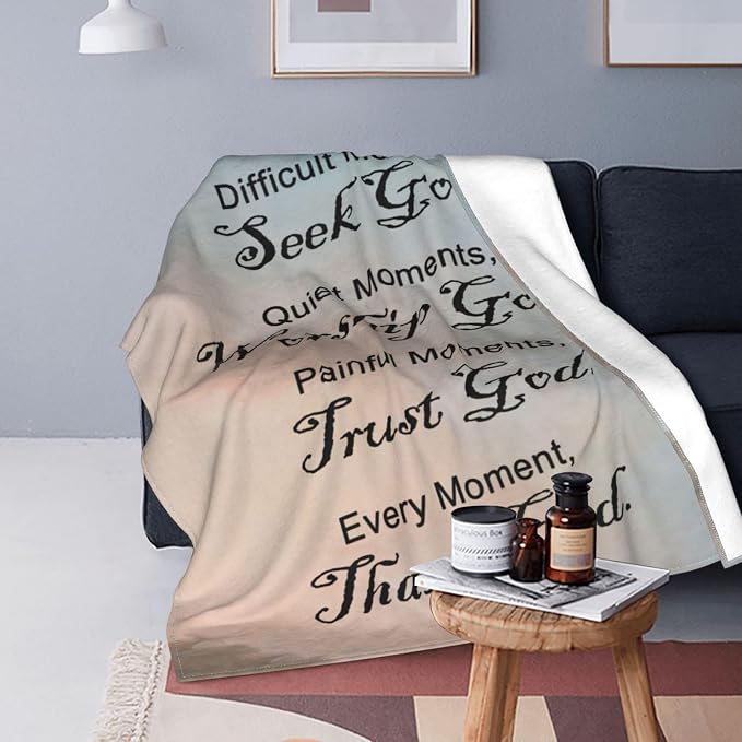 Christian Inspirational Soft Throw Blanket for Women and Men - Religious and Spiritual Gift - Personalized for Adults/Kids 50"x 60"