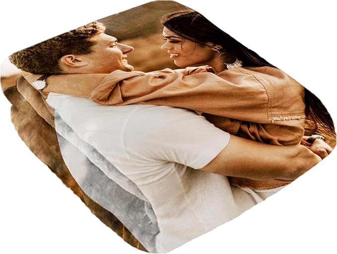 SHIPS NEXT DAY Custom Blanket with Picture Text Personalized Throws Blanket with Photos Customize Blanket Customizable Blankets Customized Gifts for Mom Dad Couple Girlfriend Boyfriend Wife Husband