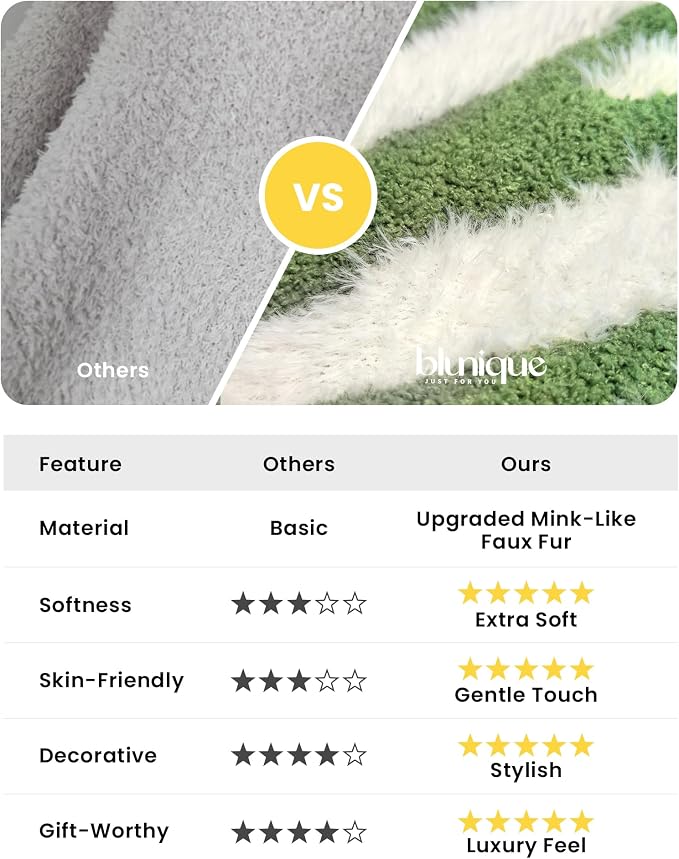 Knit Throw Blanket for Couch, Soft Cozy Fluffy Knitted Blanket for Sofa, Bed, Gift for Women Girls Home Decor (Zebra-Green, Twin 60"x80")