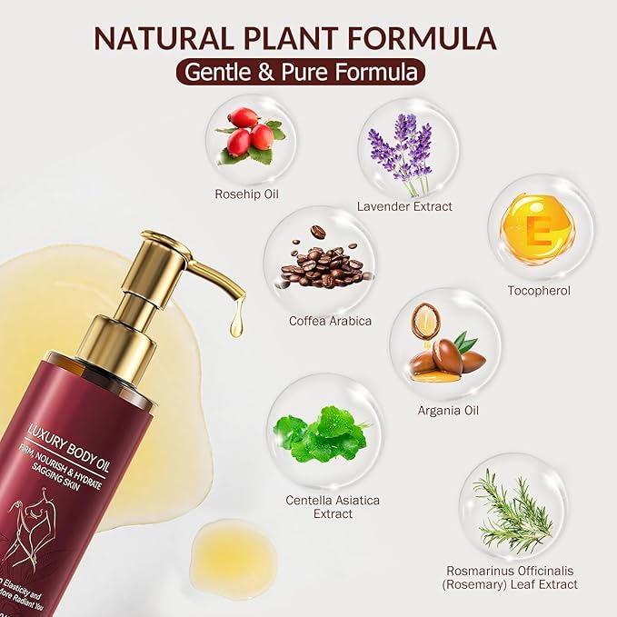 Body Firming Oil,Tightening&Hydrating Treatment for Arms,Legs,Stomach&Body for Dry Skin,Lightweight,Non-Greasy, Nourishing Formula,A Glow Restoring After Shower Body Oil for women-4.06 FL.OZ