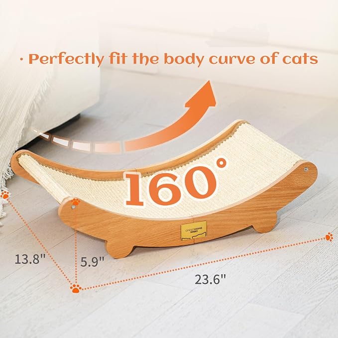 Sisal Cat Scratcher Bed for Indoor Cats Hammock for Scratching Pad Cat Chair Natural Sisal Scratch Post for Large Cats Scratcher Lounge, Wooden Cat Furniture(Large) (Pack of 3)