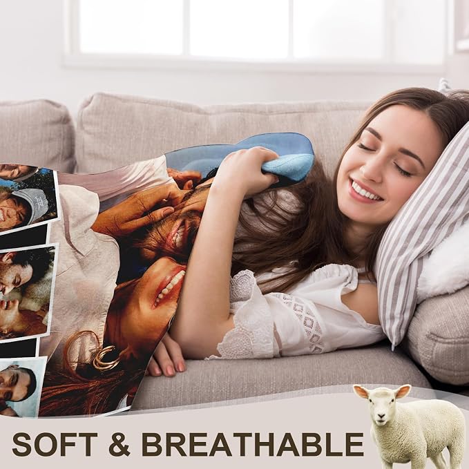 Yofair Ships Next Day, Custom Blanket with Picture Wedding Anniversary Valentines Day Gifts for Him Her Personalized Photo Blankets I Love You Couple Gift for Women Boyfriend Girlfriend Wife Husband