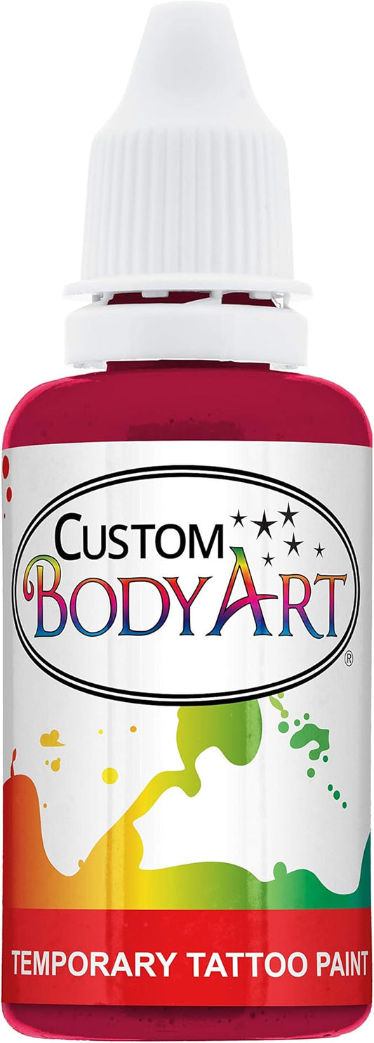 Custom Body Art Pink Airbrush Body Paint 1oz - Alcohol-Based, Waterproof, Body Paint for Adults, Cosplay, Temporary Tattoos