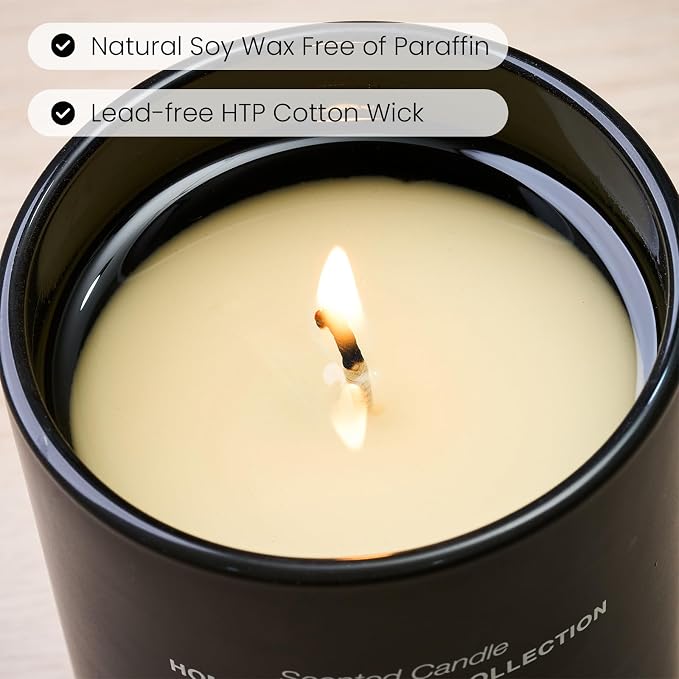M&SENSE Natural Soy Candle| Leather Night | 5.3 oz | Mini Spring Scented Candles for Relaxation, Meditation, Home Décor | for Bedroom, Office, Party Small