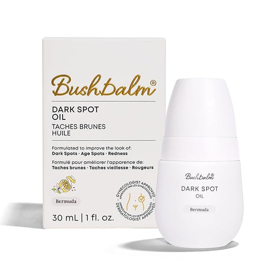Bushbalm Dark Spot Oil - Helps Brighten and Reduce Hyperpigmentation, Razor Burn & Underarm Bumps - Soothe Skin from Post Shave Itchiness, Irritation & Redness, 30 ml - Bermuda Oil