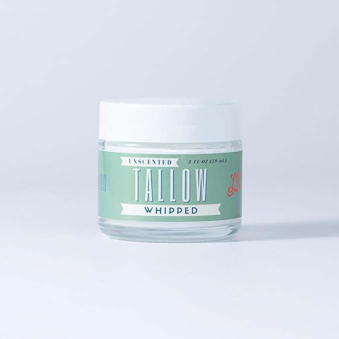 Whipped Tallow 2oz - All Natural Face Cream + Whole Body Moisturizer for Dry Skin - No Preservatives, Parabens or Seed Oils - 100% Pure, No Added Fragrance - USA Made (Unscented)
